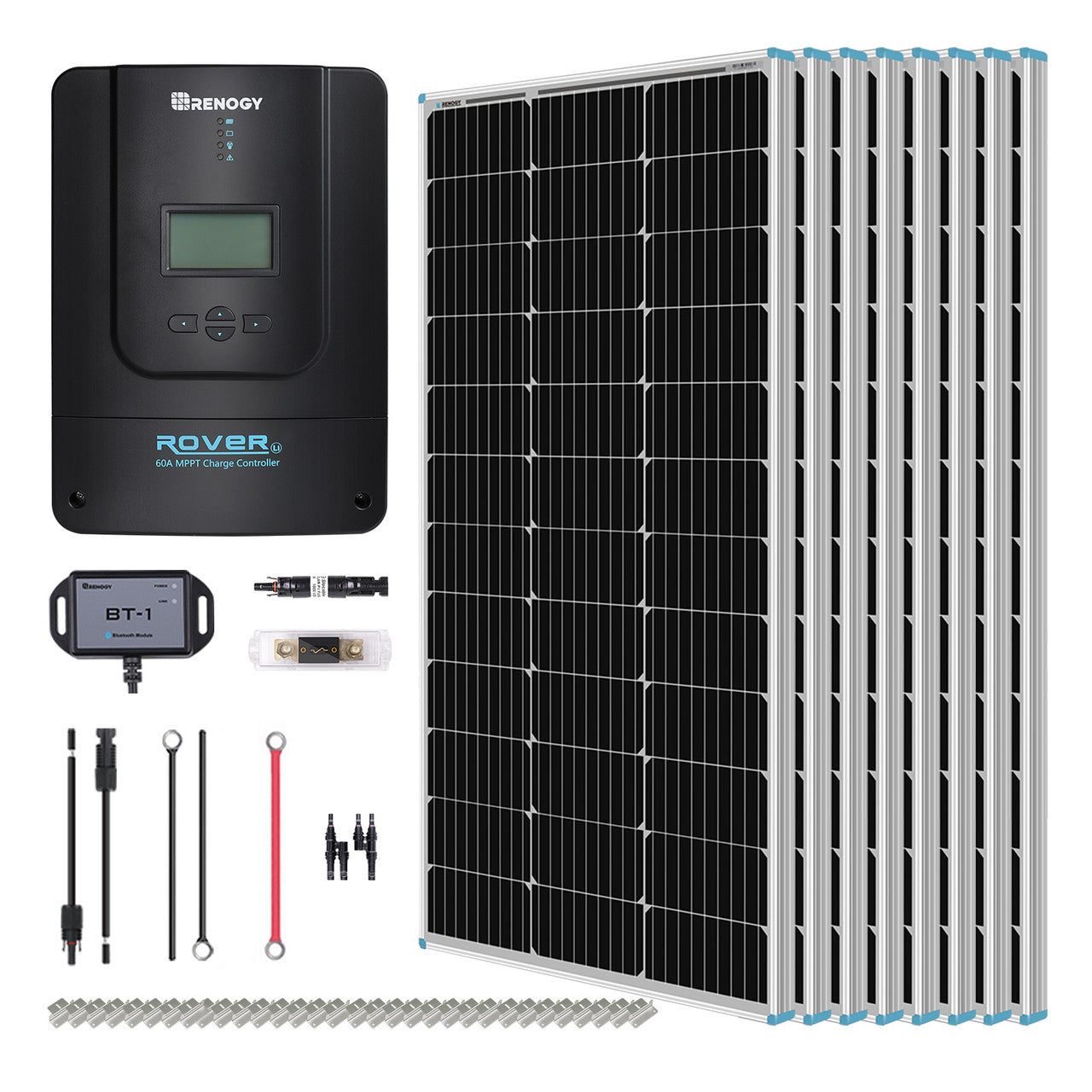 Renogy Premium Solar Kit 800W 12V/24V Monocrystalline w/Rover 60A Charger Controller